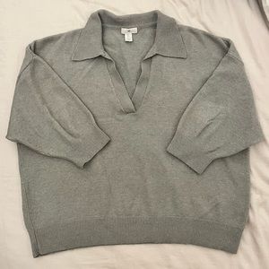 3/4 Sleeve Collared Sweater